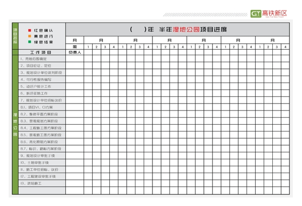项目进度表格