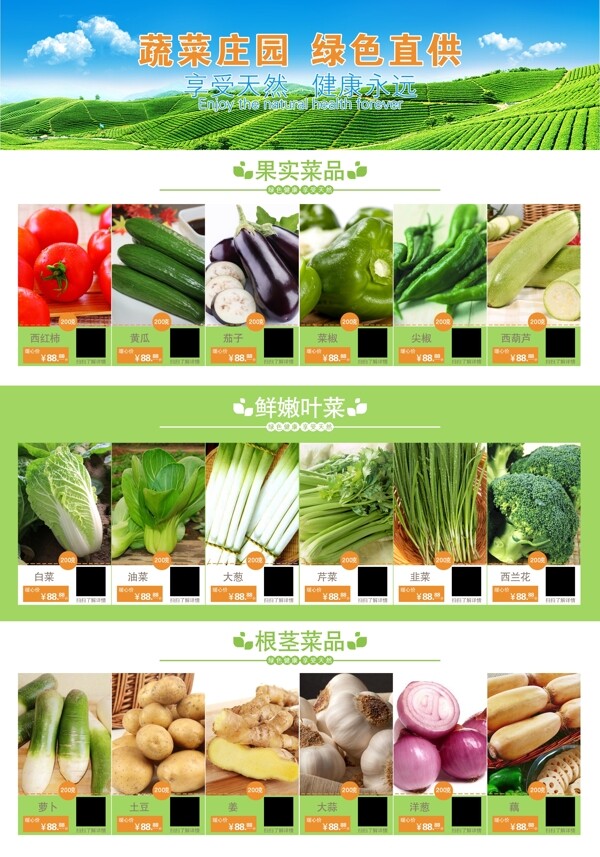 蔬菜展示板
