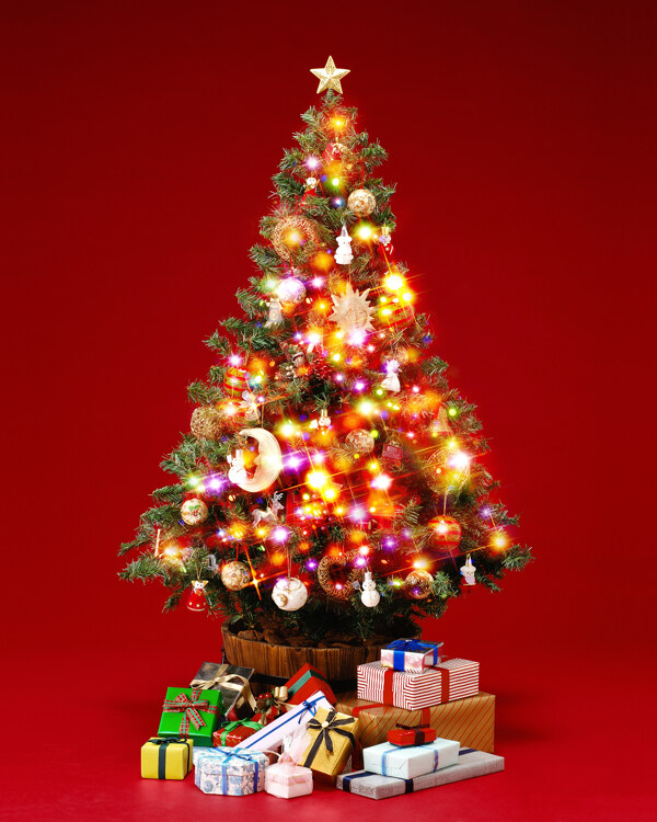 发光的圣诞树高清图片