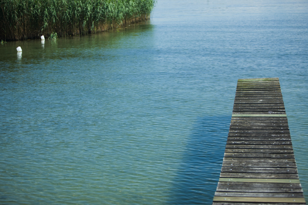 湖泊上的木桥风景图片