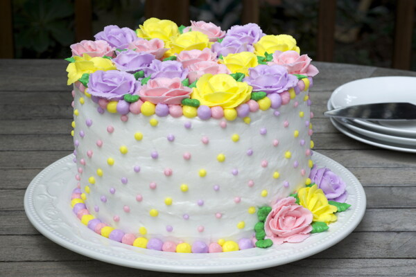 花朵奶油蛋糕图片