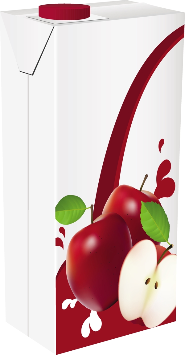 苹果汁饮料包装设计矢量图02