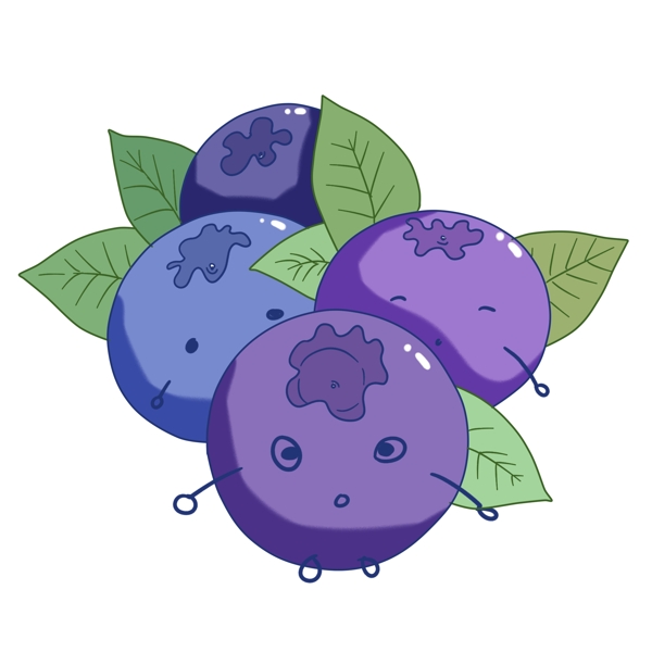 萌翻可爱的四只蓝莓