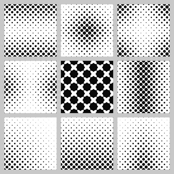 黑色和白色的八角形图案的背景设置