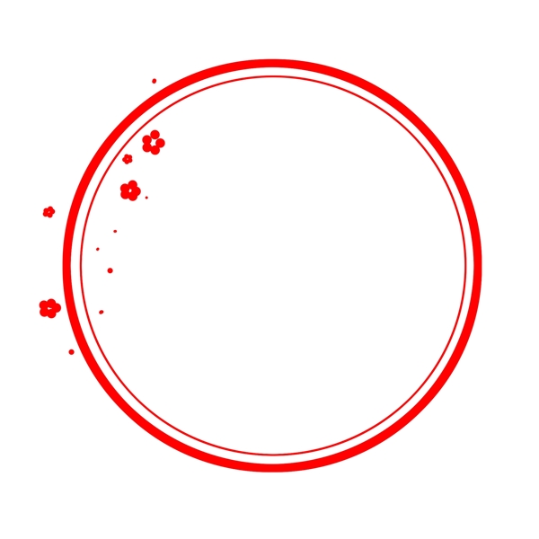中国风红色圆形边框