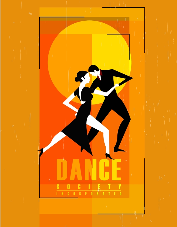 舞蹈扁平海报设计元素