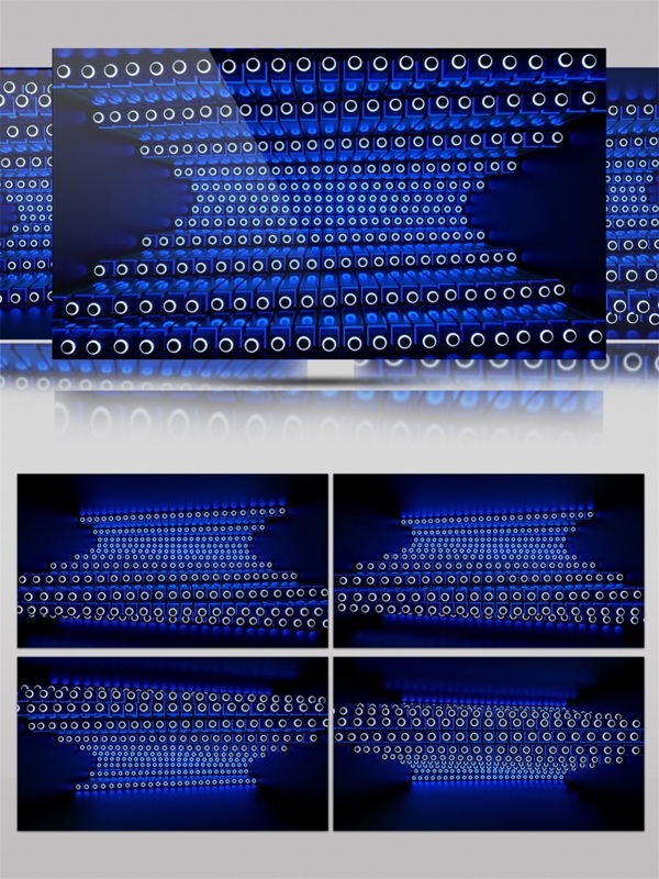 蓝色矩阵瀑布视频素材