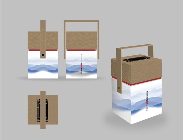 茶叶盒包装效果图平面图图片