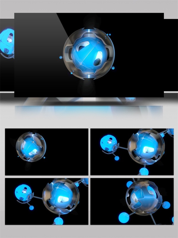 蓝色小球科技视频素材