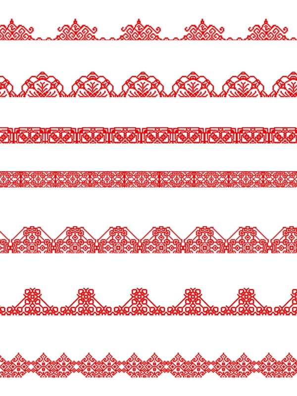 中国风边框之红色节庆复杂纹理窗花纹理素材