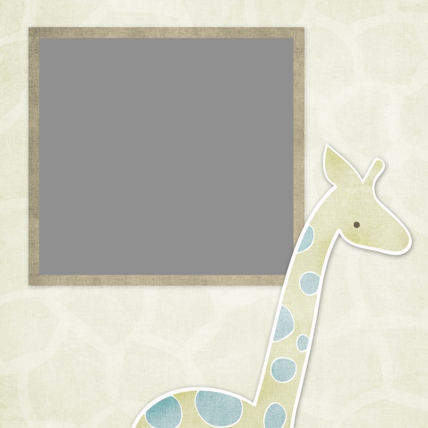 可爱卡通长颈鹿相框模板图片