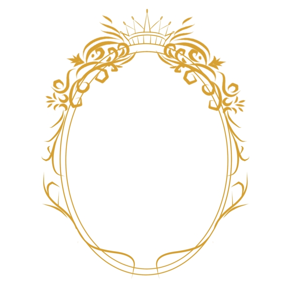 圆形欧式皇冠花纹边框