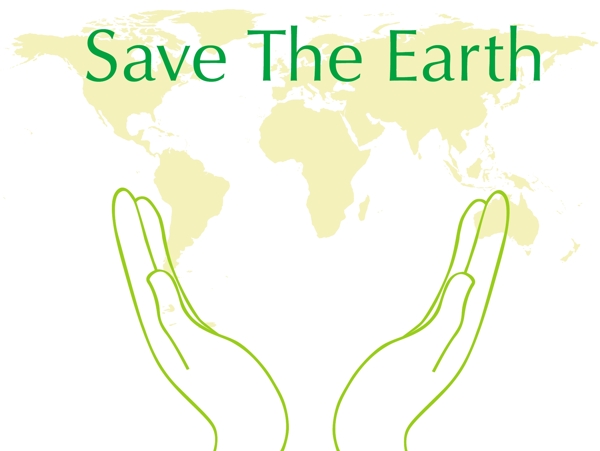 全球绿色环保概念之间的两个手