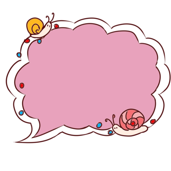 粉色蜗牛气泡框插图