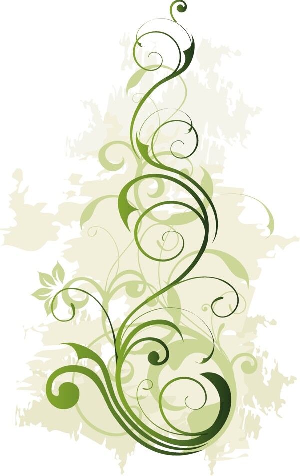 绿色丝带花纹素材