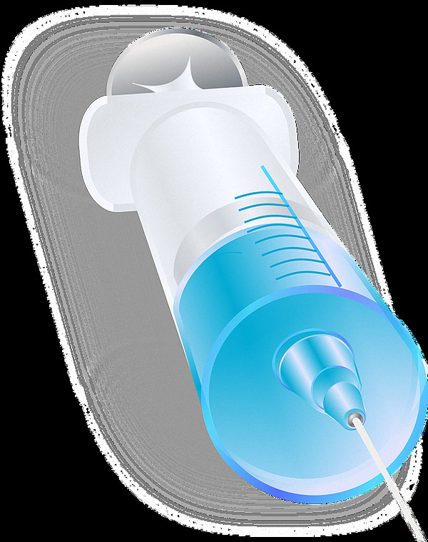 蓝色药水注射器免抠png透明素材