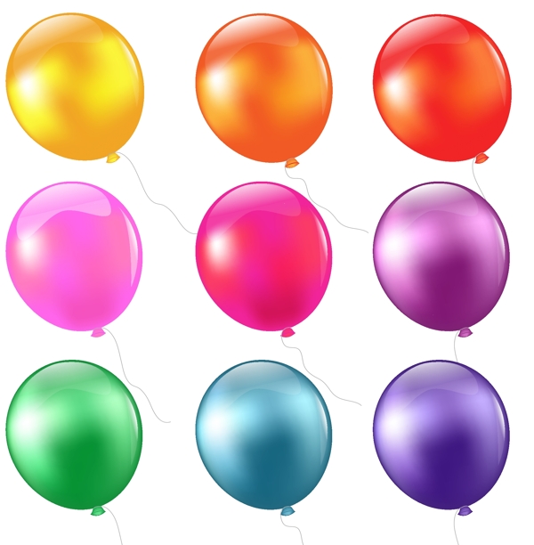 多款彩色气球矢量