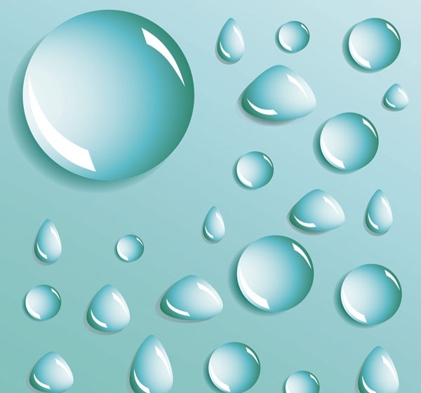 不同形状的水珠水滴矢量素材
