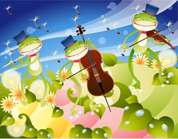 拉大提琴的青蛙