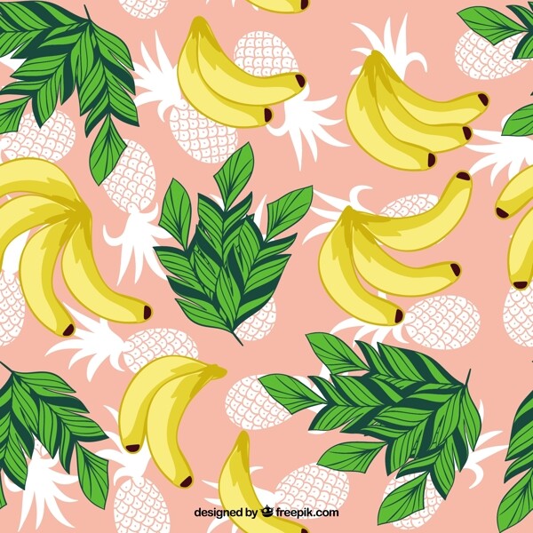 香蕉和菠萝叶图案