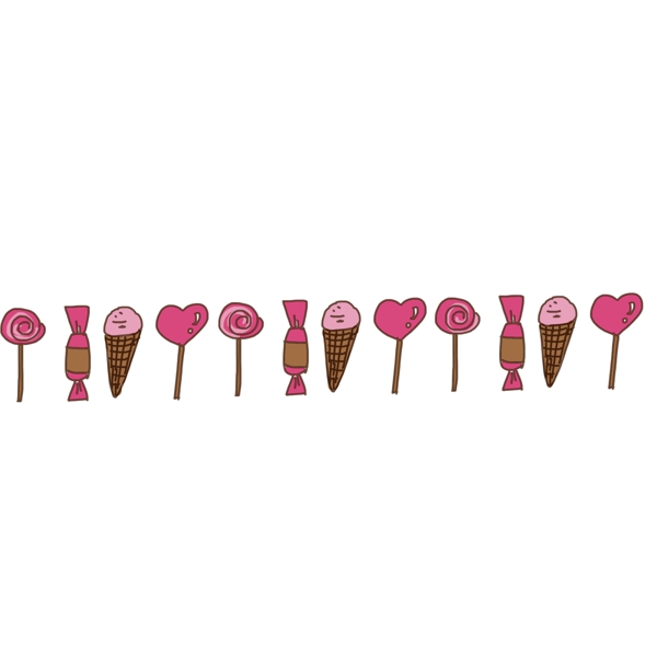 冰淇淋糖果分割线插画