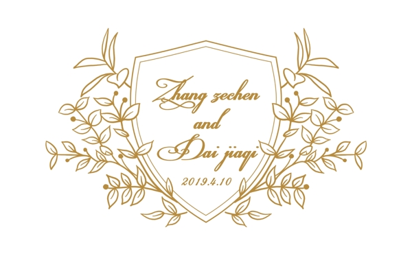 欧式婚礼logo花边素材