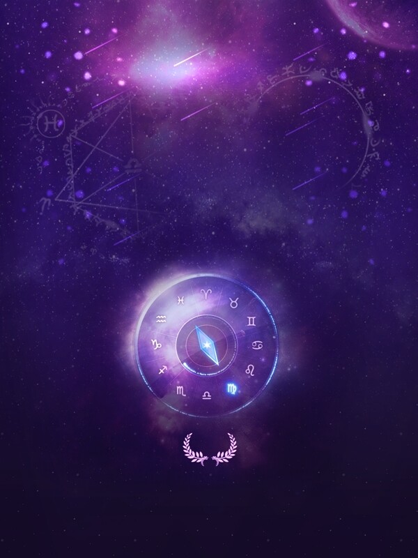 梦幻紫色星座广告背景