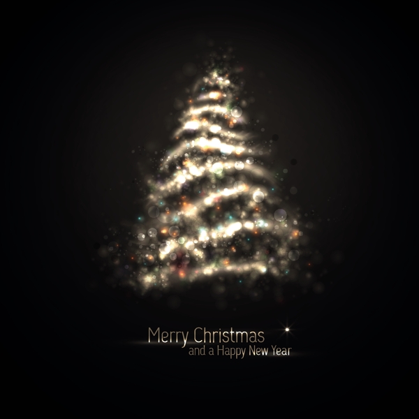精致的光环的圣诞树04矢量