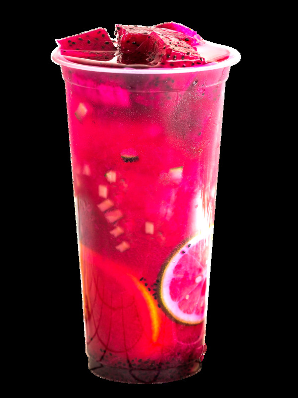 大块火龙果柠檬水果茶健康果汁饮品