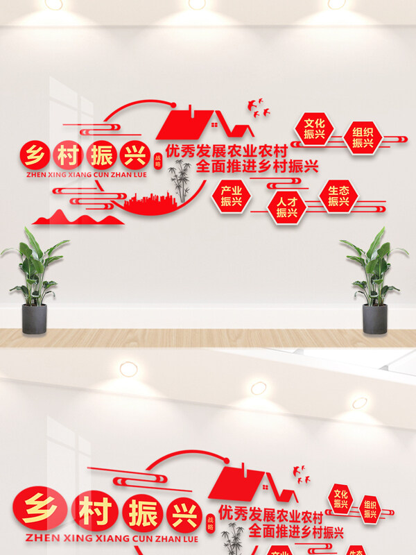 全面推进乡村振兴发展规划党建背景墙