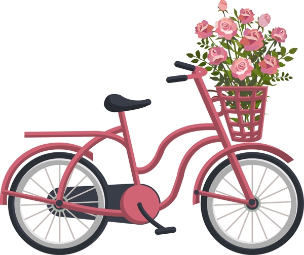 浪漫粉色时尚单车自行车