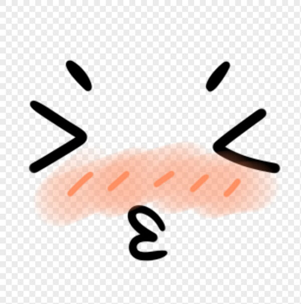 卡通手绘卖萌红脸噘嘴要亲亲表情