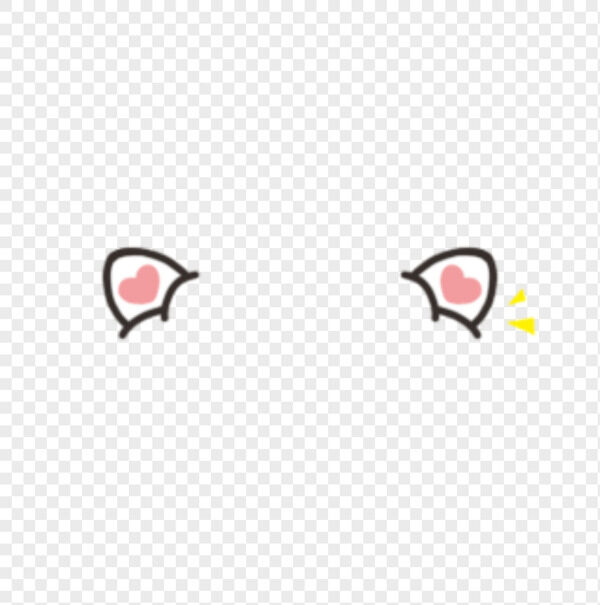 卡通手绘粉色小爱心可爱猫耳朵部位特写