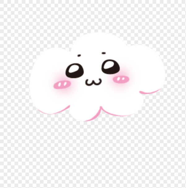 卡通粉白色小云朵可怜卖萌超卡哇伊免抠图