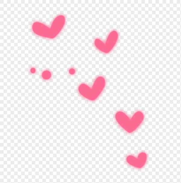 粉色大大小小免抠一连串爱心圆点悬浮装饰