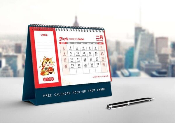 2026年马年大吉发财卡通日历节日记录