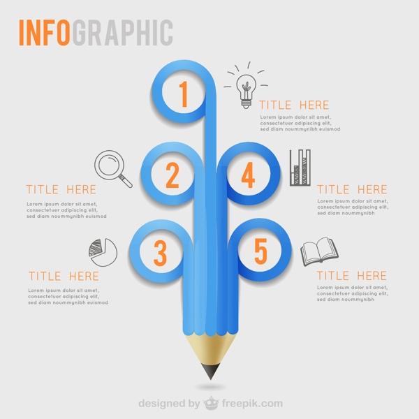 铅笔图表模板矢量