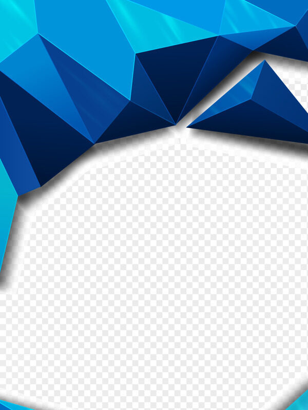 蓝色渐变创意立体拼接感边框装饰