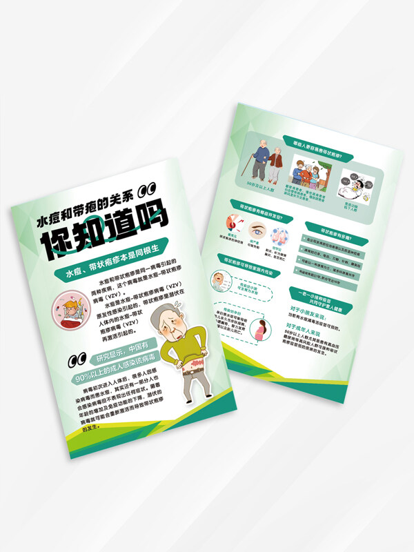 清新风格水痘带状疱疹医学科普展板