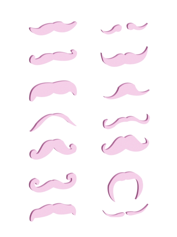手绘创意性感粉色胡子