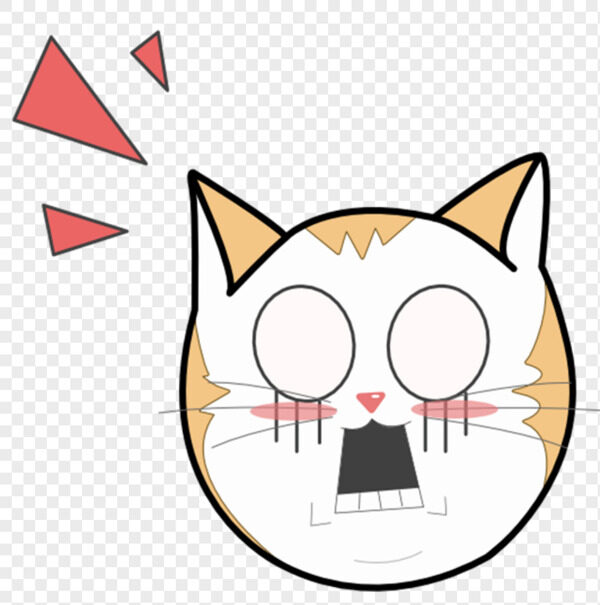 手绘宠物表情包花猫超惊恐眼神空洞牙齿都掉下来
