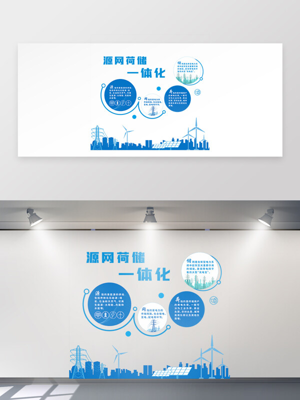 新能源电网发电源网荷储一体化企业文化墙
