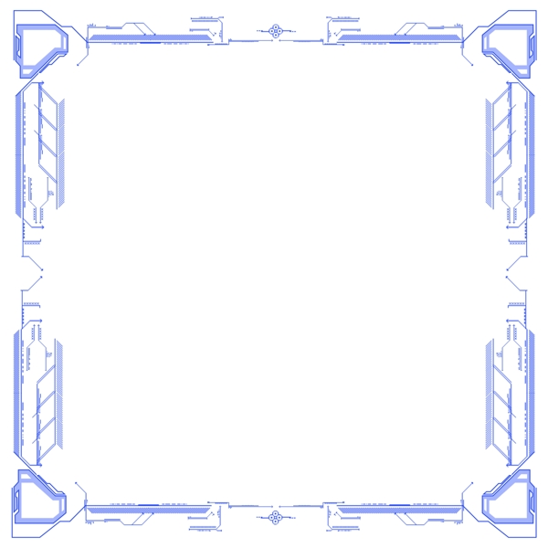 蓝色科技边框齿轮纹路机械可商用元素