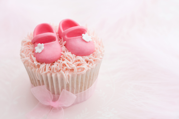 粉色婴儿鞋蛋糕图片
