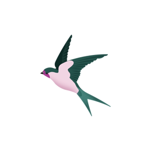 粉红色小燕子装饰图案