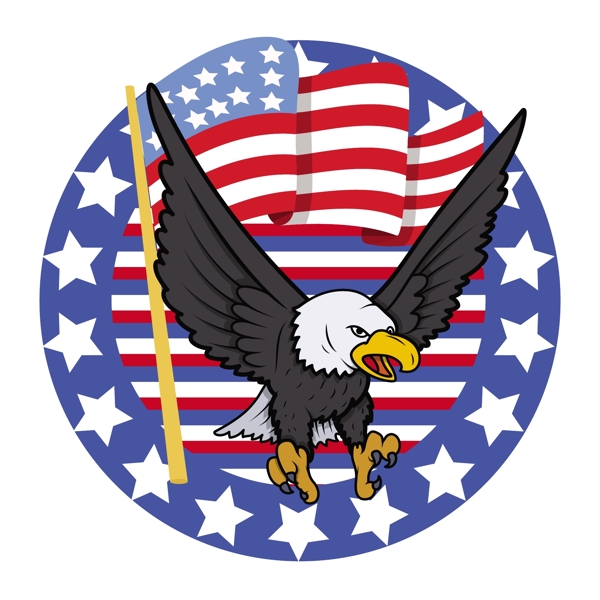 美国的白头鹰宪法日主题矢量插图