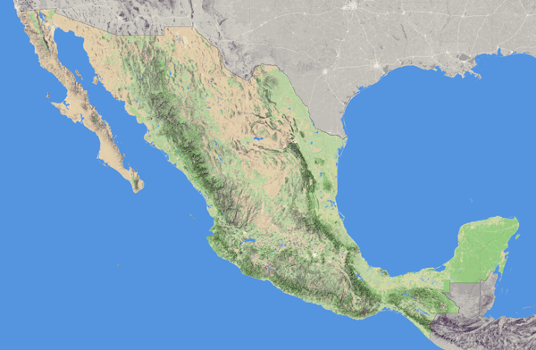 墨西哥地形图
