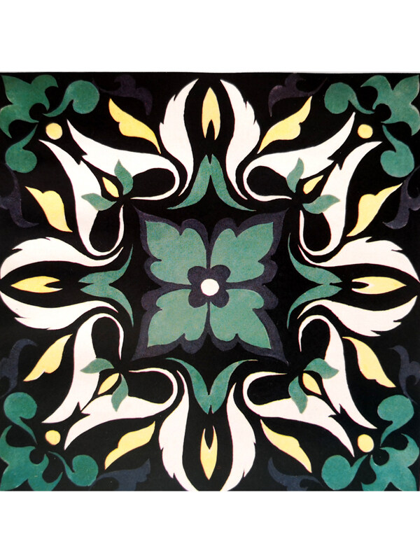 传统   抽象花卉草木 底图底纹  图案背景贴图  方形四叶绿化