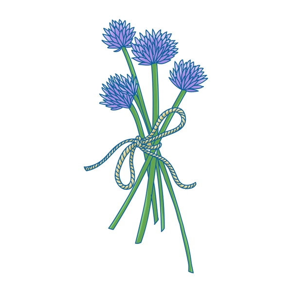 紫色植物花束插画可商用