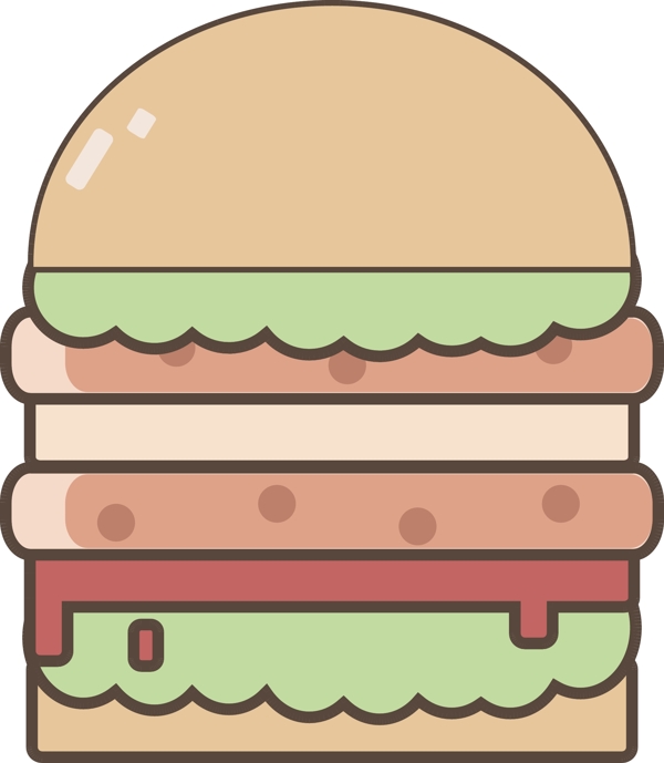 卡通简约食物汉堡元素可商用